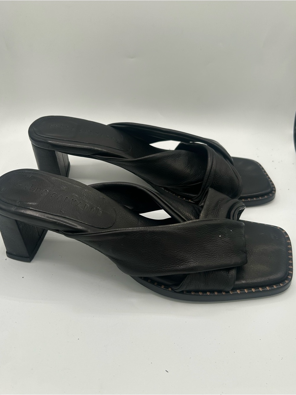 Freda Salvador Heeled Leather Slides View 5